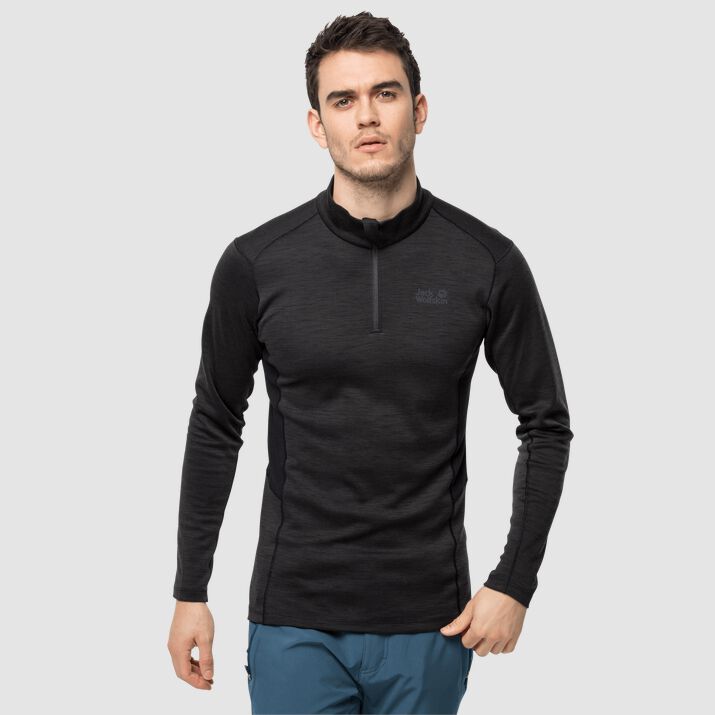 Jack Wolfskin Mens Arctic Xt Half Zip Sweatshirt Black 016754ZEP